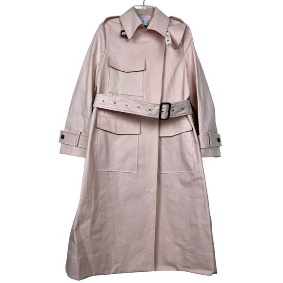 Goop G Label Pink Cotton Belted Trench Coat - Picture 2 of 11